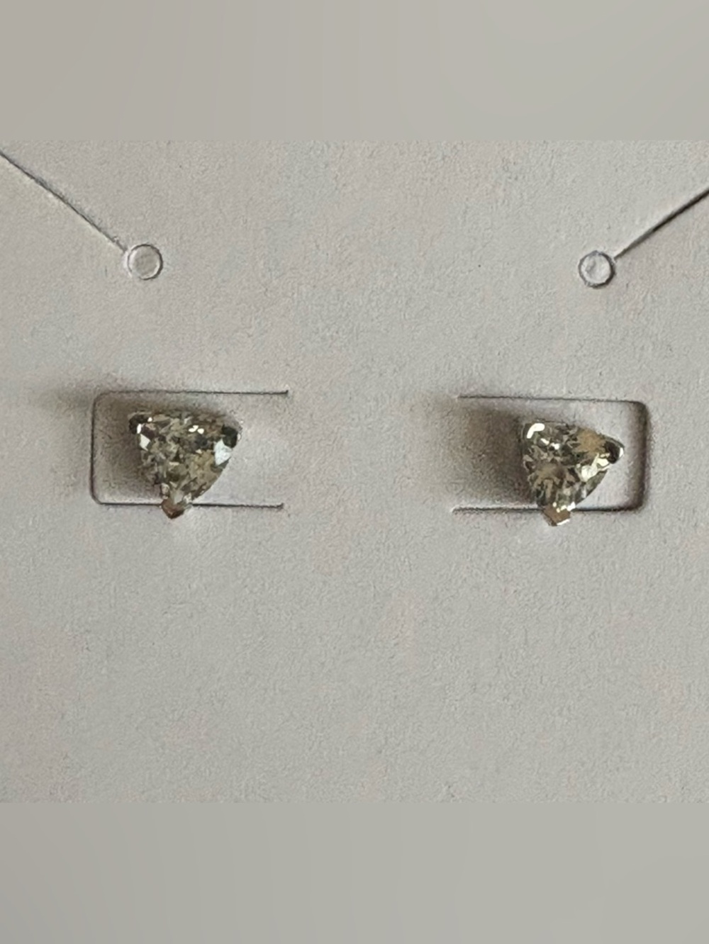 Trillion white Topaz sterling silver stud Earrings